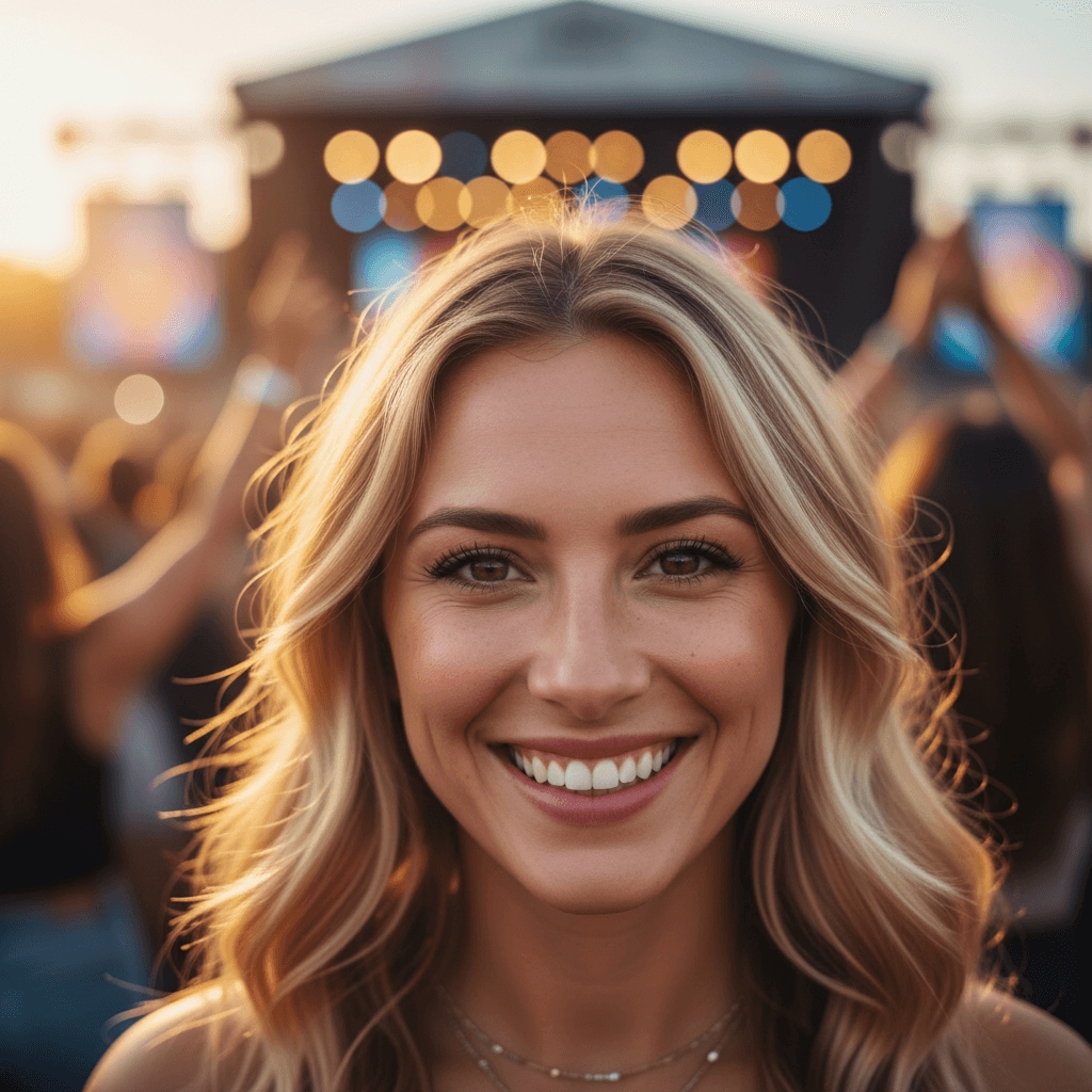 Social media influencer at event